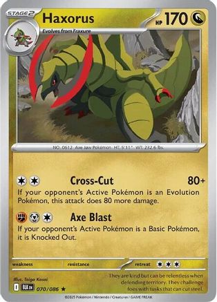 Haxorus 072/086  - Holofoil SV Black Bolt - Rare