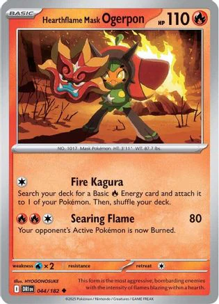 Hearthflame Mask Ogerpon (044/182) [Scarlet & Violet: Destined Rivals] Reverse Holofoil