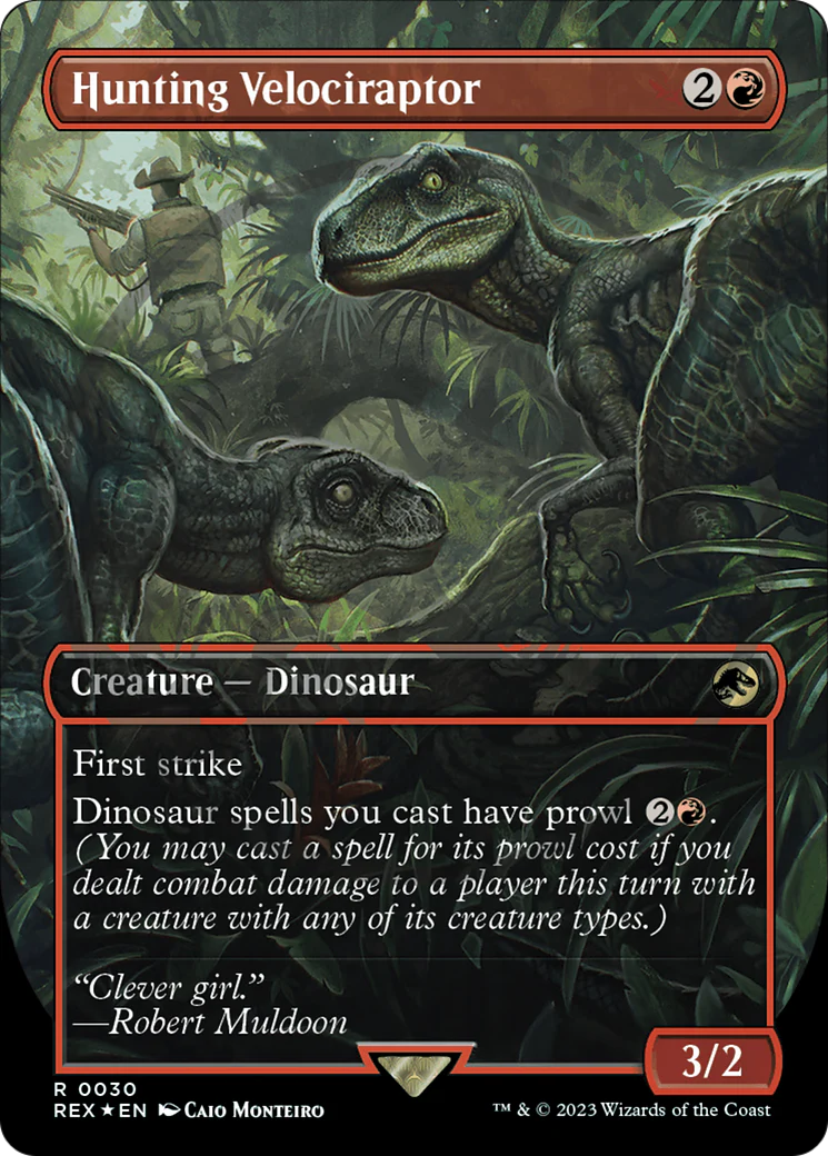 Hunting Velociraptor (Borderless) (Emblem)  [Jurassic World Collection] (Borderless) Foil