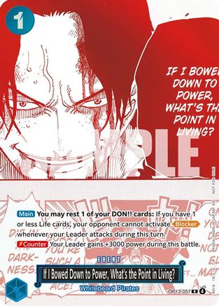 If I Bowed Down to Power, What's the Point in Living? (3rd Anniversary Treasure Campaign Pack) (OP13-057) - [One Piece Promotion Cards] Foil