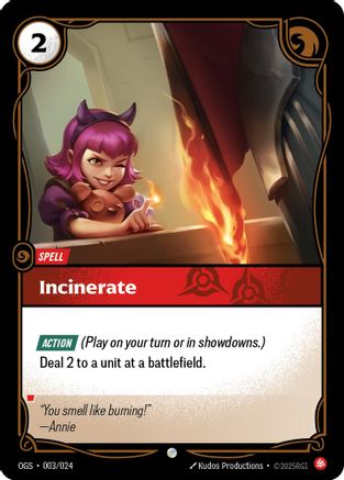 Incinerate (003/024) - Riftbound - [Origins Proving Grounds]