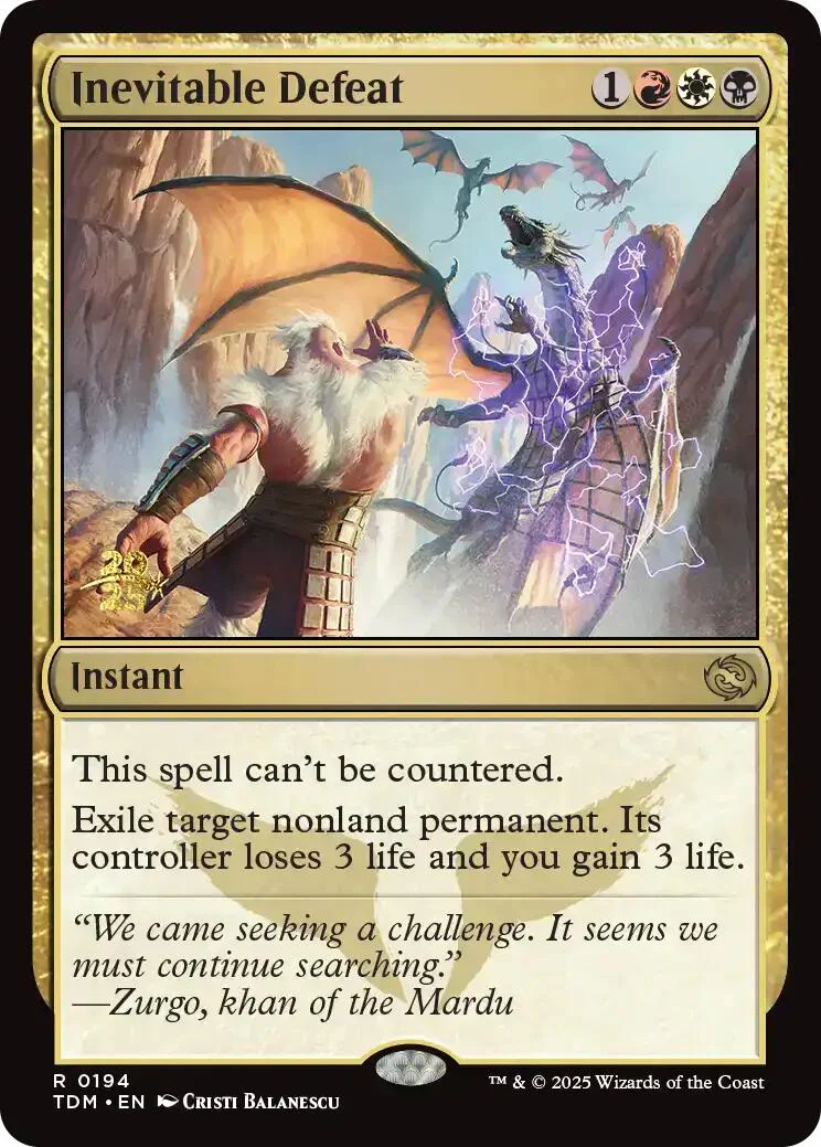 Inevitable Defeat [Tarkir: Dragonstorm Prerelease Promos] Foil