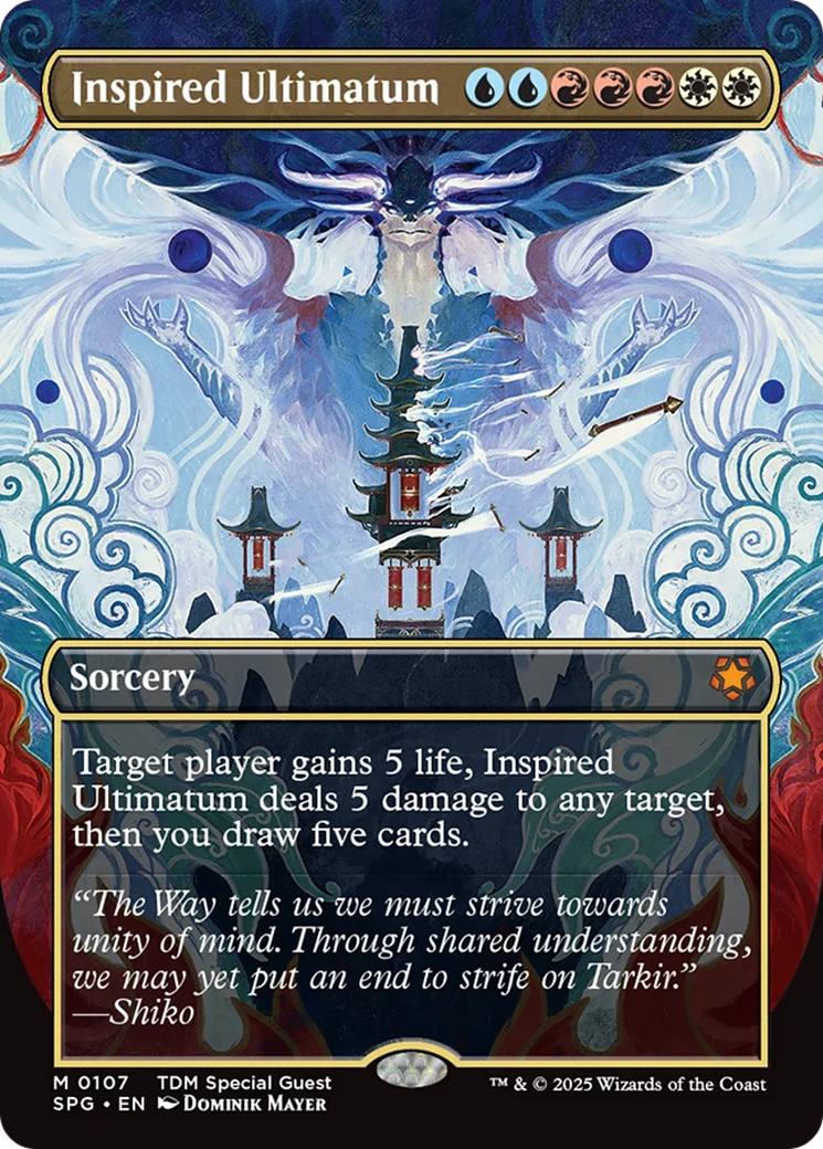 Inspired Ultimatum (Borderless) [Tarkir: Dragonstorm Special Guests] Foil