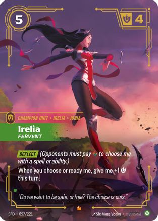 Irelia - Fervent (057/221) - Riftbound - [Spiritforged] Foil