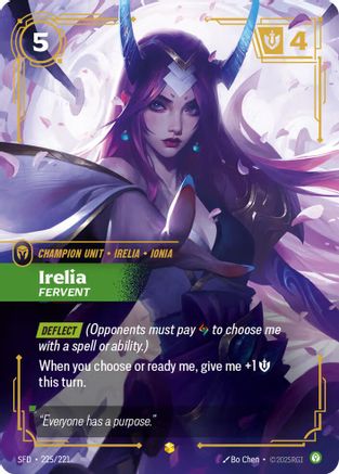 Irelia - Fervent (Overnumbered) (225/221) - Riftbound - [Spiritforged] Foil