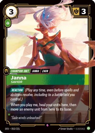 Janna - Savior (053/221) - Riftbound - [Spiritforged] Foil