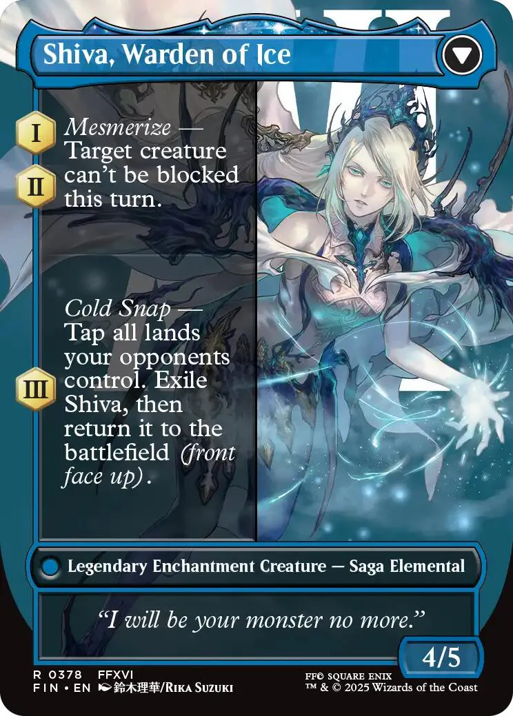 Jill, Shiva's Dominant // Shiva, Warden of Ice (Borderless) [FINAL FANTASY] Foil - Image 2