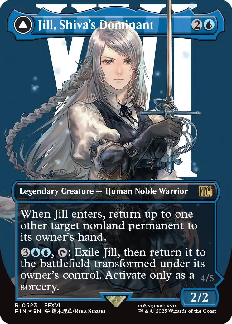Jill, Shiva's Dominant // Shiva, Warden of Ice (Borderless) (Surge Foil) [FINAL FANTASY] - Image 2