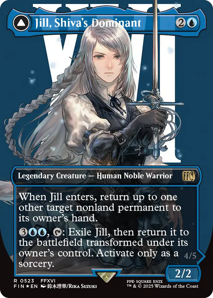 Jill, Shiva's Dominant // Shiva, Warden of Ice (Borderless) (Surge Foil) [FINAL FANTASY] - Image 3