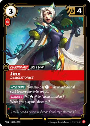 Jinx - Demolitionist (Alternate Art) (030a/298) - Riftbound - [Origins] Foil