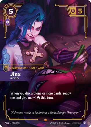 Jinx - Rebel (202/298) - Riftbound - [Origins] Foil