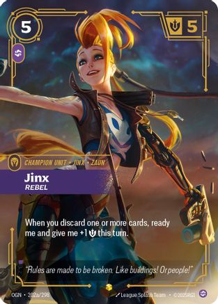 Jinx - Rebel (Alternate Art) (202a/298) - Riftbound - [Origins] Foil