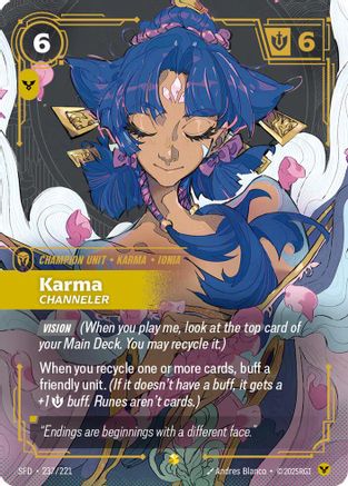 Karma - Channeler (Overnumbered) (237/221) - Riftbound - [Spiritforged] Foil