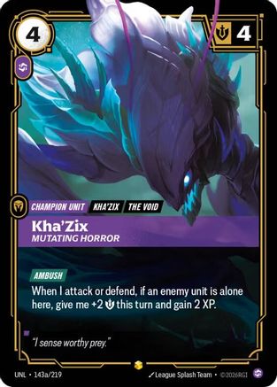Kha'Zix - Mutating Horror (Alternate Art) (143a/219) - Riftbound - [Unleashed] Foil