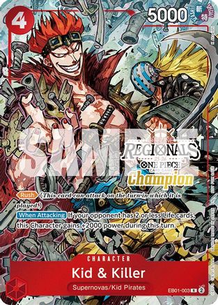 Kid & Killer (Offline Regional Champion Card Set 2025 Vol.2) (EB01-003) - [One Piece Promotion Cards] Foil