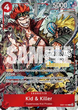 Kid & Killer (Online Regional Champion Card Set 2025 Vol.2) (EB01-003) - [One Piece Promotion Cards] Foil