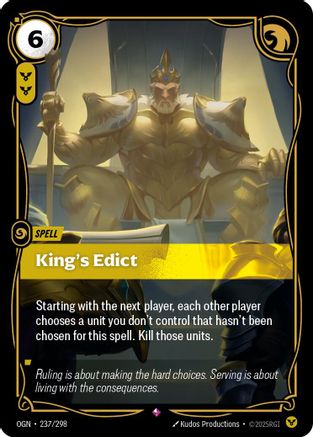 King's Edict (237/298) - Riftbound - [Origins] Foil