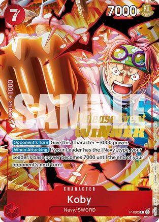 Koby (OP12 Release Event Winner) (P-092) - [One Piece Promotion Cards] Foil