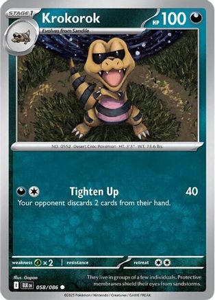 Krokorok 061/086  - Reverse Holofoil SV Black Bolt - Common