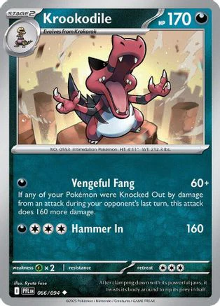 Krookodile 066  - Reverse Holofoil ME02 Phantasmal Flames - Uncommon