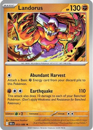 Landorus 056/086  - Reverse Holofoil SV Black Bolt - Rare