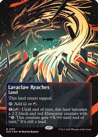 Lavaclaw Reaches (0157) (Borderless) (Galaxy Foil)  [Edge of Eternities: Stellar Sights] Foil