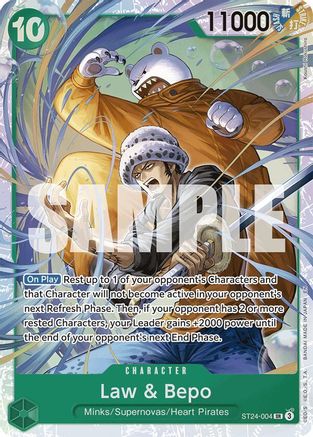 Law & Bepo (ST24-004) - [Starter Deck 24: GREEN Jewelry Bonney] Foil