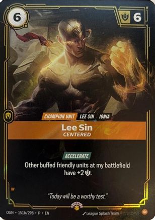 Lee Sin - Centered (151b/298) - Riftbound - [Riftbound Organized Play Promotional Cards] Foil