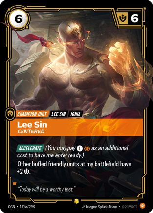 Lee Sin - Centered (Alternate Art) (151a/298) - Riftbound - [Origins] Foil