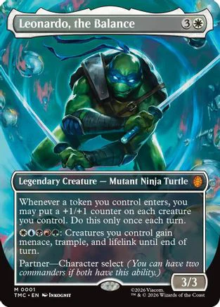 Leonardo, the Balance (0001) (Borderless)  [Commander: Teenage Mutant Ninja Turtles] Foil