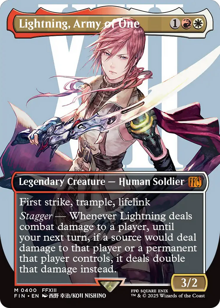 Lightning, Army of One (Borderless) (0400) [FINAL FANTASY] Foil