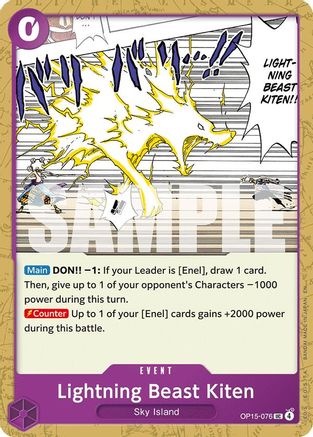 Lightning Beast Kitten (OP15-076) - [Adventure on Kami's Island]
