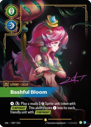 Lillia - Bashful Bloom (Signature) (230*/219) - Riftbound - [Unleashed] Foil