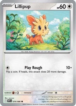Lillipup 072/086  - Reverse Holofoil SV White Flare - Common