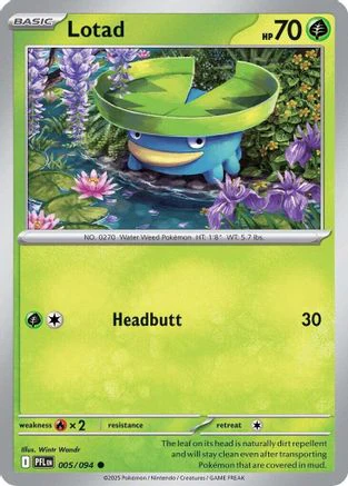 Lotad 005  - Reverse Holofoil ME02 Phantasmal Flames - Common
