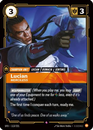 Lucian - Merciless (113/221) - Riftbound - [Spiritforged] Foil