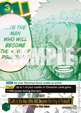 Luffy Is the Man Who Will Become the King of Pirates!!! (Japanese Version 3rd Anniversary Set) (OP12-039) - [One Piece Promotion Cards] Foil