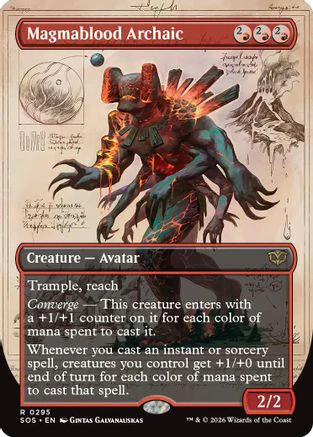 Magmablood Archaic (Borderless)  [Secrets of Strixhaven] Foil