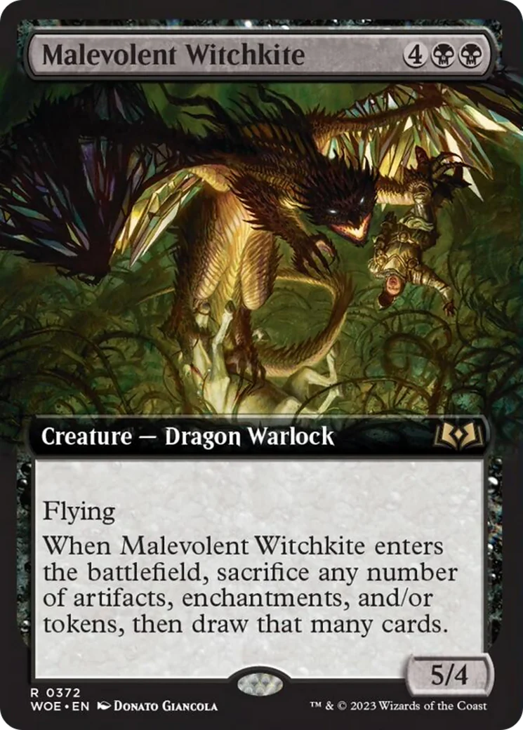 Malevolent Witchkite (Extended Art) [Wilds of Eldraine] Foil