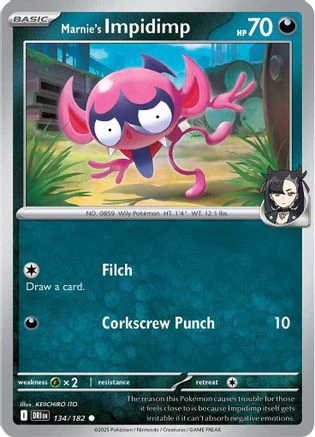 Marnie's Impidimp (134/182) [Scarlet & Violet: Destined Rivals] Reverse Holofoil