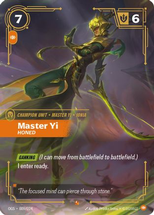 Master Yi - Honed (009/024) - Riftbound - [Origins Proving Grounds]