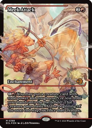 Meek Attack (388) (Showcase)  [Lorwyn Eclipsed] Foil