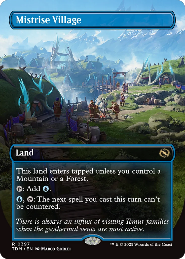 Mistrise Village (Borderless) [Tarkir: Dragonstorm] Foil