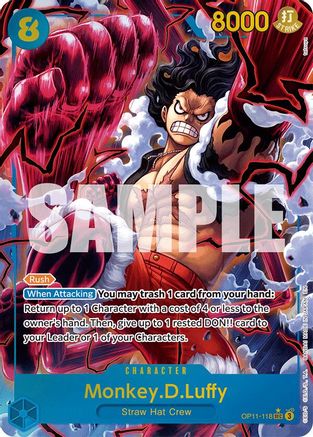 Monkey.D.Luffy (118) (Alternate Art) (OP11-118) - [A Fist of Divine Speed] Foil