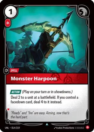 Monster Harpoon (014/219) - Riftbound - [Unleashed] Foil