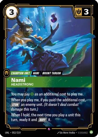 Nami - Headstrong (052/219) - Riftbound - [Unleashed] Foil