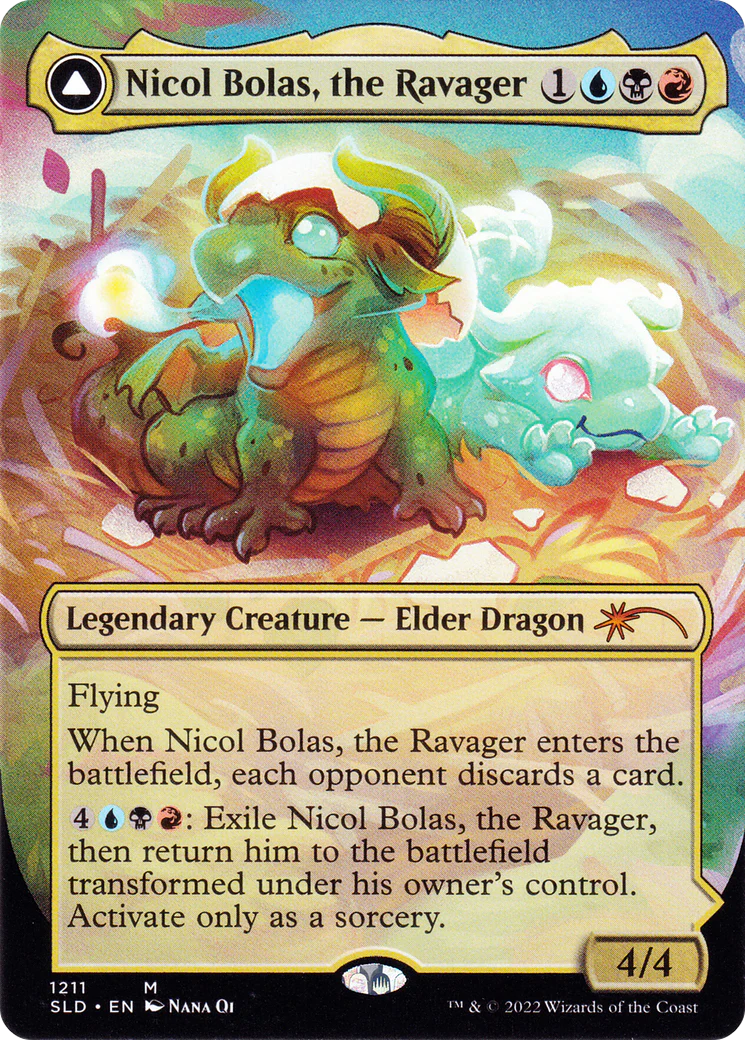 Nicol Bolas, the Ravager // Nicol Bolas, the Arisen (Display Commander) (Borderless) [Secret Lair: From Cute to Brute] - Image 3