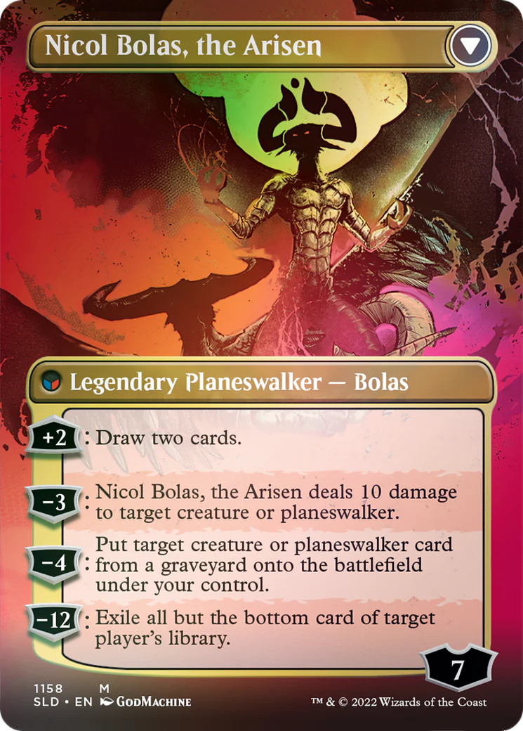 Nicol Bolas, the Ravager // Nicol Bolas, the Arisen (Display Commander) (Borderless) [Secret Lair: From Cute to Brute] Foil - Image 2