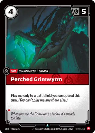 Perched Grimwyrm (015/221) - Riftbound - [Spiritforged]