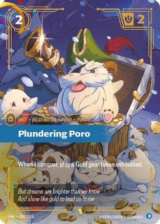 Plundering Poro (Overnumbered) (222/219) - Riftbound - [Unleashed] Foil